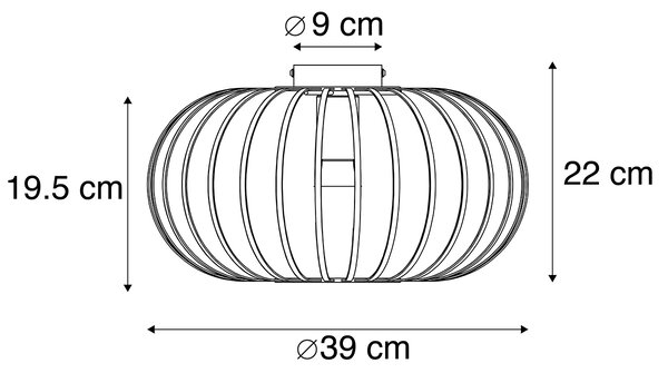 Inteligentna lampa sufitowa czarna 39 cm z Wi-Fi G95 - Johanna