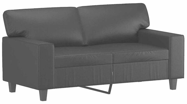 Sofa, 2-osobowa czarna, 120 cm, sztuczna skÃ³ra