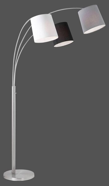 JUST LIGHT. GmbH Lampa łukowa - lampa stojąca Melvin, aluminiowy / szary / cynkowy, salon / jadalnia, metal, nowoczesny