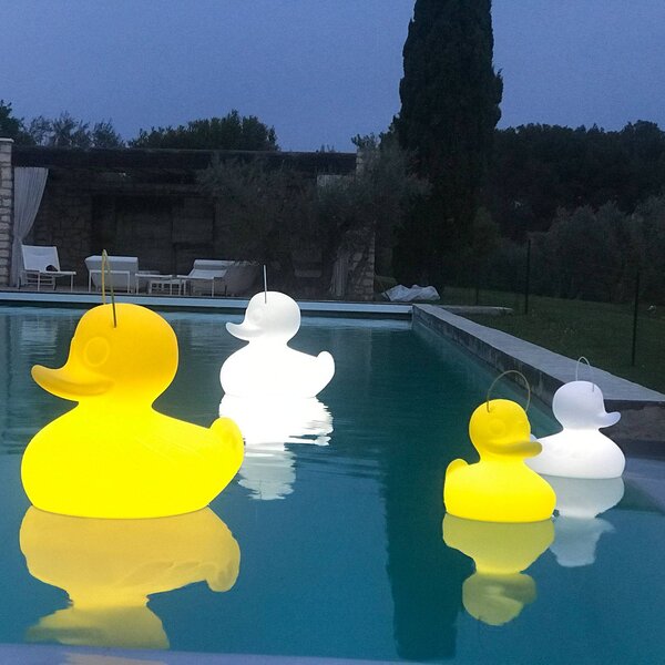 Goodnight Light Designerska lampa LED DUCK-DUCK XL do użytku na zewnątrz w kolorze żółtym DUCK-DUCK, możliwość ściemniania, żółty / pomarańczowy, tworzywo sztuczne, design