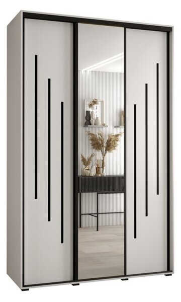 Szafa przesuwna wysoka Davos 9 160, gł. 60 cm biały + biały + czarny