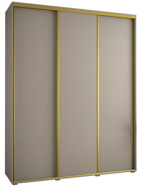 Szafa przesuwna wysoka Dakota 1 200, gł. 45 cm kaszmir + kaszmir + złoty