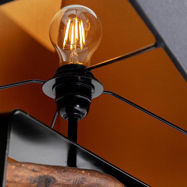KARE Lampa stojąca Nature Wave, ciemne drewno, salon / jadalnia, tkanina / materiał / jedwab, nowoczesny