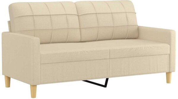 Sofa, 2-osobowa kremowa, 140 cm, tapicerowana tkaninÄ