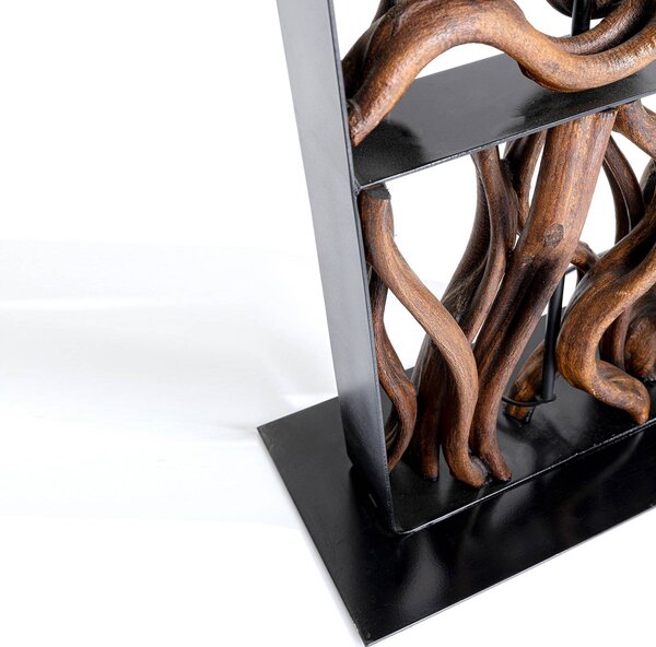 KARE Lampa stojąca Nature Wave, ciemne drewno, salon / jadalnia, tkanina / materiał / jedwab, nowoczesny
