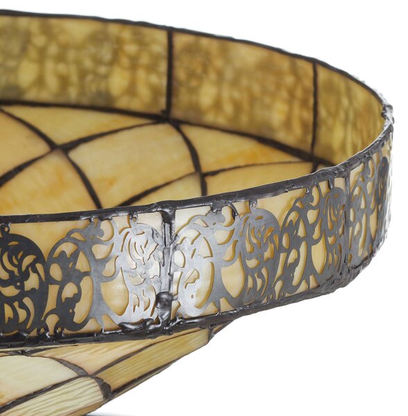 Clayre&Eef Lampa stojąca tiffany DIAMOND, brązowy / rdzawy, salon / jadalnia, szkło, tiffany