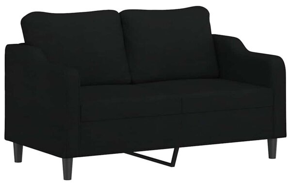 Sofa 2-osobowa, czarna, 140 cm, tapicerowana tkaninÄ