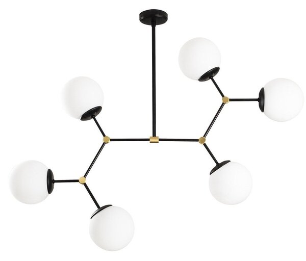 Czarno-biała lampa wisząca ze szklanym kloszem Damar – Opviq lights