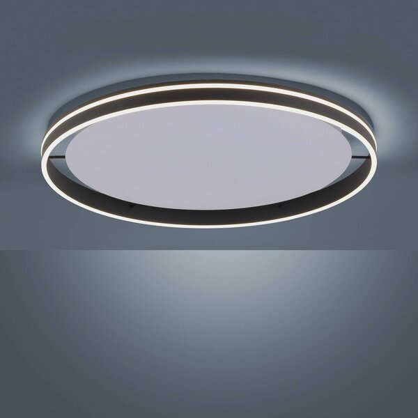 Q-Smart-Home Inteligentna lampa sufitowa Q-Vito, możliwość ściemniania, czarny, salon / jadalnia, metal, nowoczesny