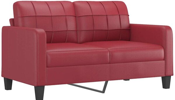 Sofa, 2-osobowa winna czerwieÅ, 140 cm, sztuczna skÃ³ra