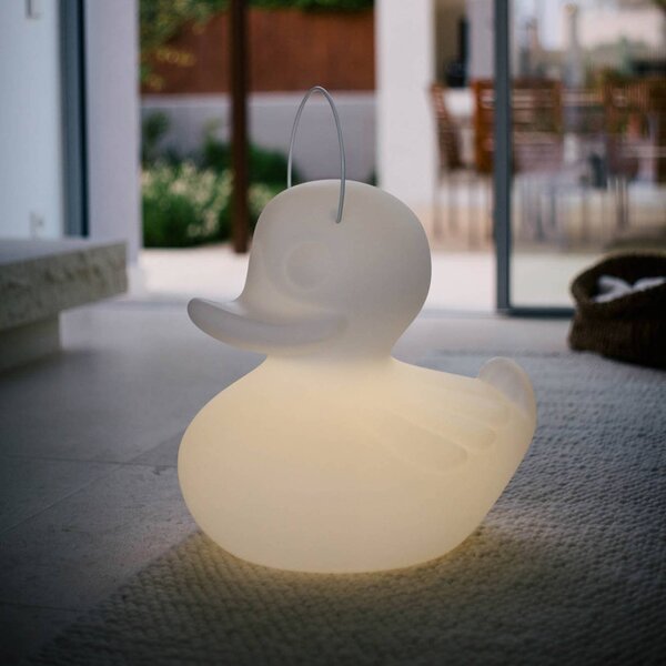 Goodnight Light Designerska lampa LED DUCK-DUCK XL do użytku na zewnątrz, w kolorze białym DUCK-DUCK, możliwość ściemniania, biały / opal, tworzywo sztuczne, design
