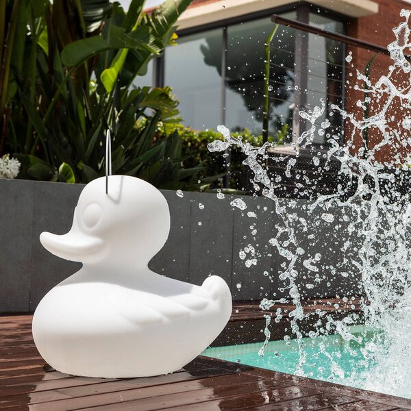 Goodnight Light Designerska lampa LED DUCK-DUCK XL do użytku na zewnątrz, w kolorze białym DUCK-DUCK, możliwość ściemniania, biały / opal, tworzywo sztuczne, design