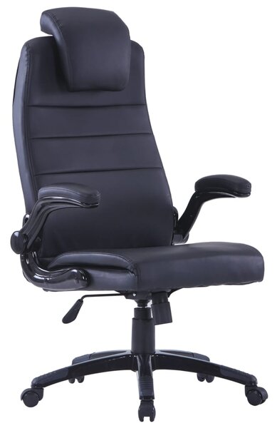 Krzesło obrotowe z czarnej sztucznej skóry, regulowane