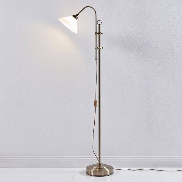 Lampa stojąca Otis Lindby, salon / jadalnia, szkło, antyczny
