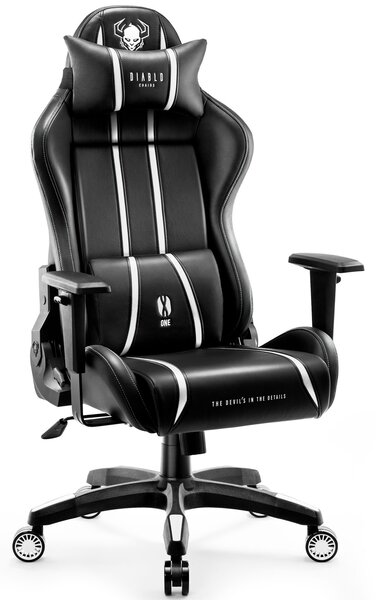 Ergonomiczny fotel gamingowy Diablo X-One 2.0 King Size czarno-biały