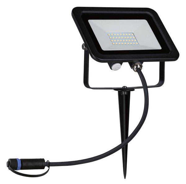 Paulmann Plug & Shine naświetlacz z kolcem 16W Fluter, możliwość ściemniania, czarny, aluminium