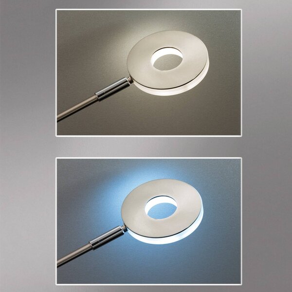FISCHER & HONSEL Lampa stojąca LED Dent, możliwość ściemniania, aluminiowy / szary / cynkowy, salon / jadalnia, metal, nowoczesny