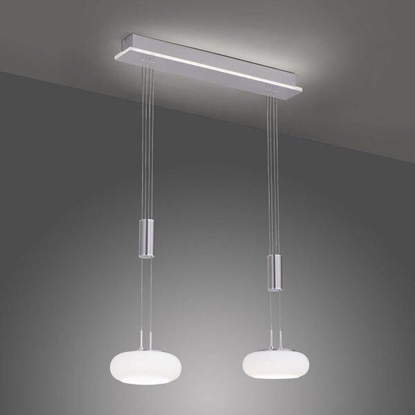 Q-Smart-Home Inteligentna lampa wisząca Q-Etienne, możliwość ściemniania, aluminiowy / szary / cynkowy, salon / jadalnia, metal, nowoczesny