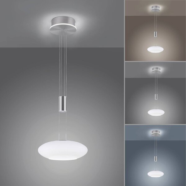Q-Smart-Home Inteligentna lampa wisząca Q-Etienne, możliwość ściemniania, aluminiowy / szary / cynkowy, salon / jadalnia, metal, nowoczesny