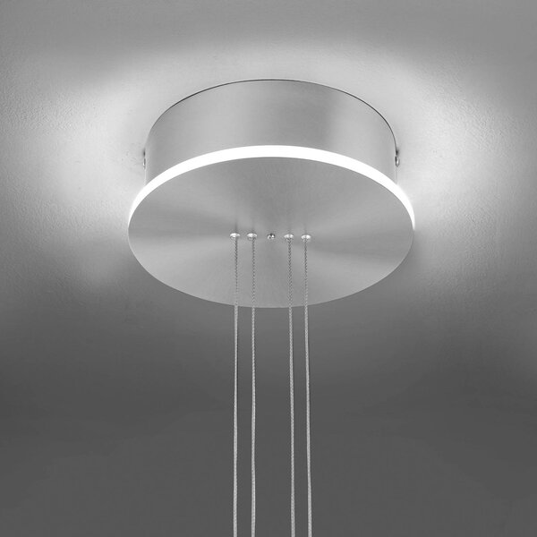 Q-Smart-Home Inteligentna lampa wisząca Q-Etienne, możliwość ściemniania, aluminiowy / szary / cynkowy, salon / jadalnia, metal, nowoczesny