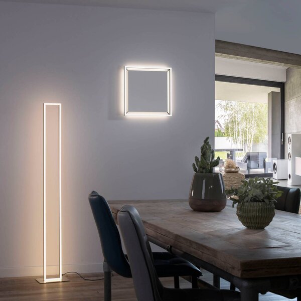 Q-Smart-Home Inteligentna lampa sufitowa Q-Kaan, możliwość ściemniania, aluminiowy / szary / cynkowy, salon / jadalnia, aluminium, nowoczesny