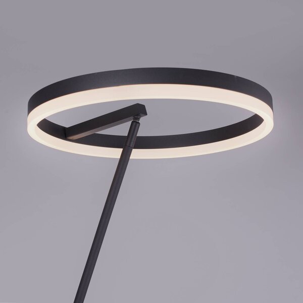 Paul Neuhaus Lampa stojąca LED Titus, możliwość ściemniania, czarny, salon / jadalnia, aluminium, nowoczesny