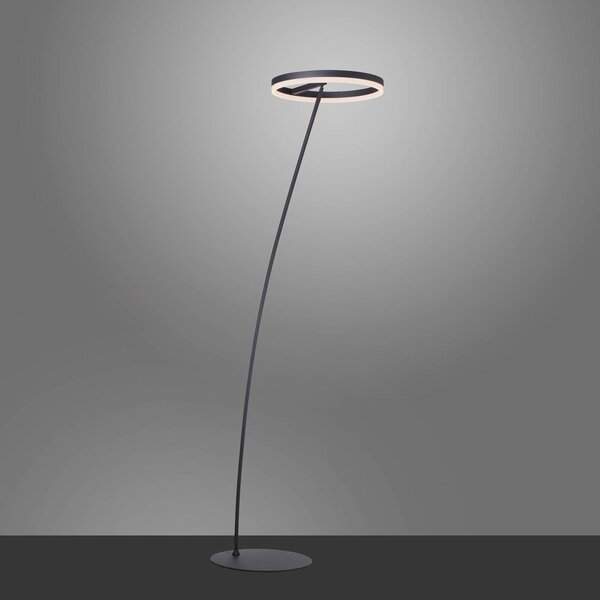Paul Neuhaus Lampa stojąca LED Titus, możliwość ściemniania, czarny, salon / jadalnia, aluminium, nowoczesny