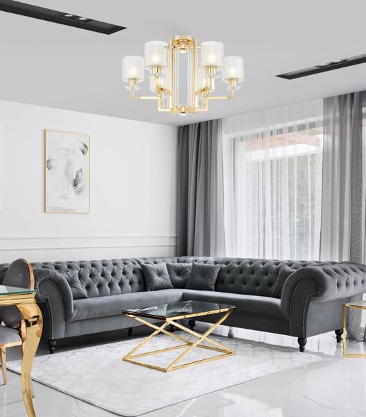 LAMPA SUFITOWA PLAFON NOWOCZESNA ZŁOTA MANHATTAN W6