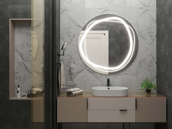 Okrągłe LED lustro do łazienki z oświetleniem C9 premium