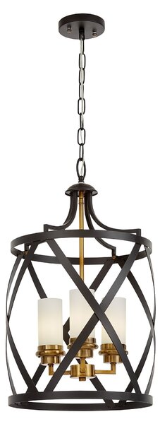 LAMPA WISZĄCA SUFITOWA LOFT CZARNO-MOSIĘŻNA ASTILA W3