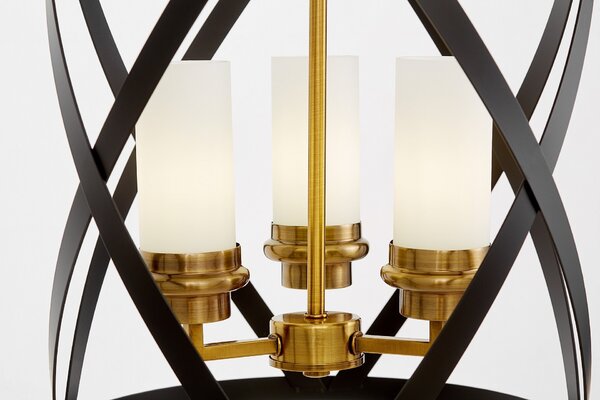LAMPA WISZĄCA SUFITOWA LOFT CZARNO-MOSIĘŻNA ASTILA W3