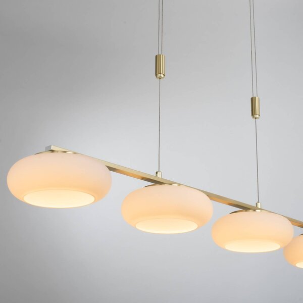 Q-Smart-Home Inteligentna lampa wisząca Q-ETIENNE, możliwość ściemniania, mosiężny / złoty, salon / jadalnia, aluminium
