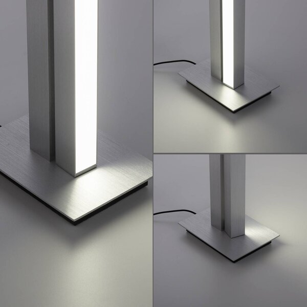 PURE Lampa stojąca LED Lines Floor, możliwość ściemniania, aluminiowy / szary / cynkowy, salon / jadalnia, metal, nowoczesny