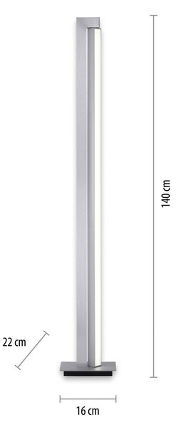 PURE Lampa stojąca LED Lines Floor, możliwość ściemniania, aluminiowy / szary / cynkowy, salon / jadalnia, metal, nowoczesny