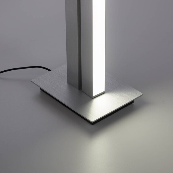 PURE Lampa stojąca LED Lines Floor, możliwość ściemniania, aluminiowy / szary / cynkowy, salon / jadalnia, metal, nowoczesny