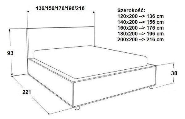 Łóżko 120x200 Tapicerowane Fenosa | Tkaniny i Kolory Do Wyboru
