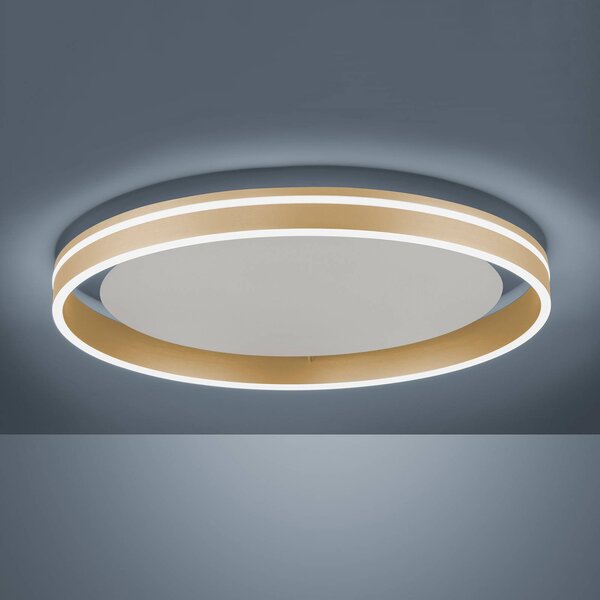 Q-Smart-Home Inteligentna lampa sufitowa Q-Vito, możliwość ściemniania, mosiężny / złoty, salon / jadalnia, metal, nowoczesny