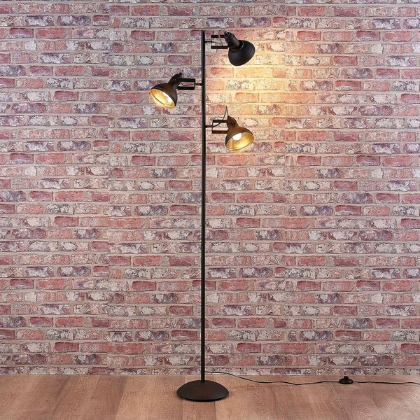 Lampa stojąca Lilly Lindby, czarny, salon / jadalnia, metal, industrialny