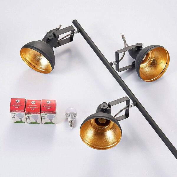 Lampa stojąca Lilly Lindby, czarny, salon / jadalnia, metal, industrialny