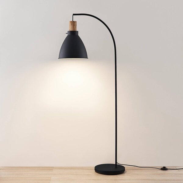 Lampa stojąca Trebale Lindby, czarny, salon / jadalnia, metal, skandynawski