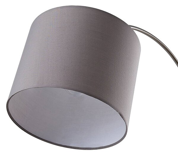 Lampa łukowa - lampa stojąca Keriba Lindby, aluminiowy / szary / cynkowy, salon / jadalnia, metal, nowoczesny