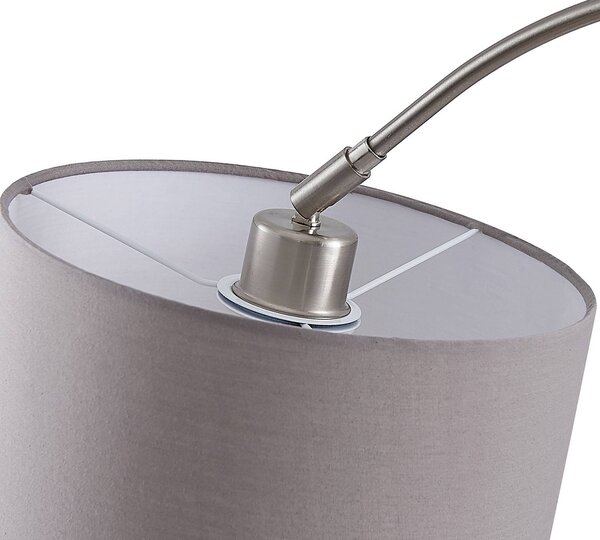 Lampa łukowa - lampa stojąca Keriba Lindby, aluminiowy / szary / cynkowy, salon / jadalnia, metal, nowoczesny