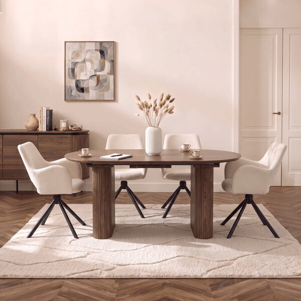 Stół Rozkładany OVAL 180-220 cm Orzech Nowoczesny