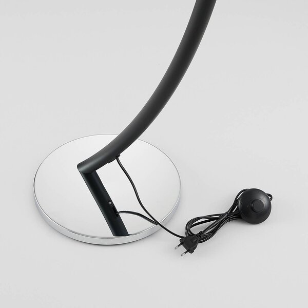 Lampa łukowa - lampa stojąca Evelyna Lucande, aluminiowy / szary / cynkowy, sypialnia, tkanina / materiał / jedwab, nowoczesny