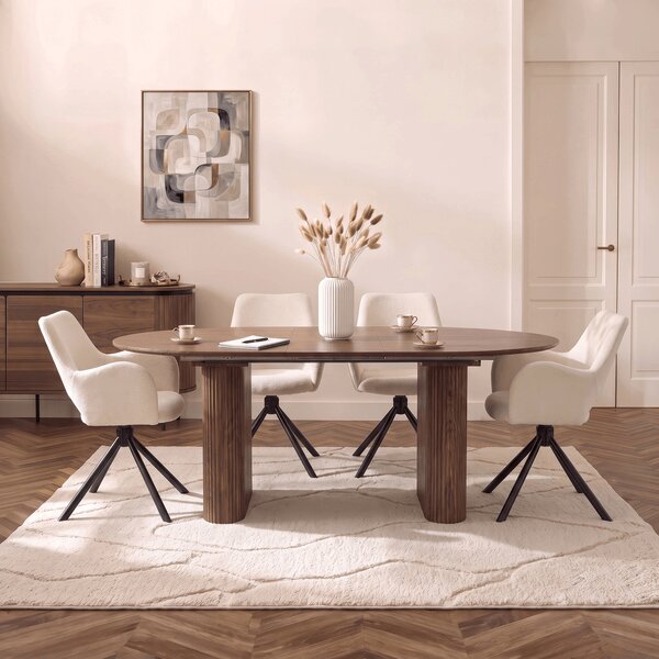 Stół Rozkładany OVAL 180-220 cm Orzech Nowoczesny