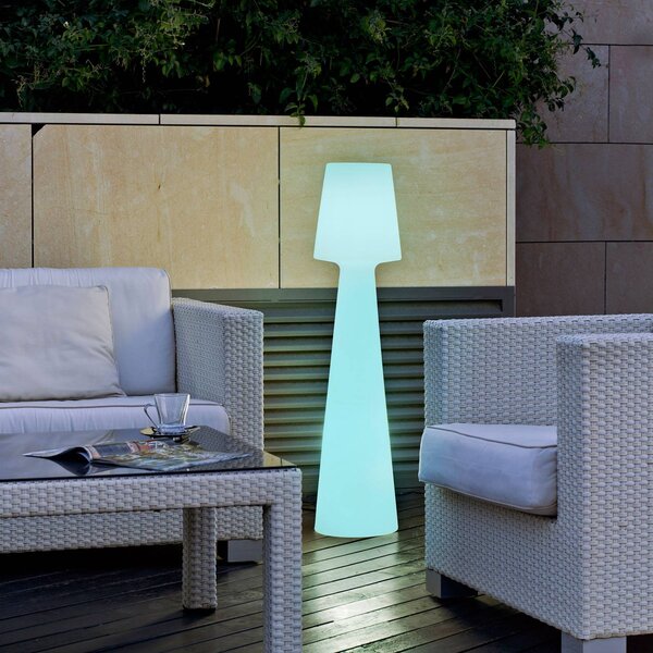 Newgarden Lampa stojąca LED Lola, akumulator, wysokość 110 cm możliwość ściemniania, biały / opal, tworzywo sztuczne, nowoczesny