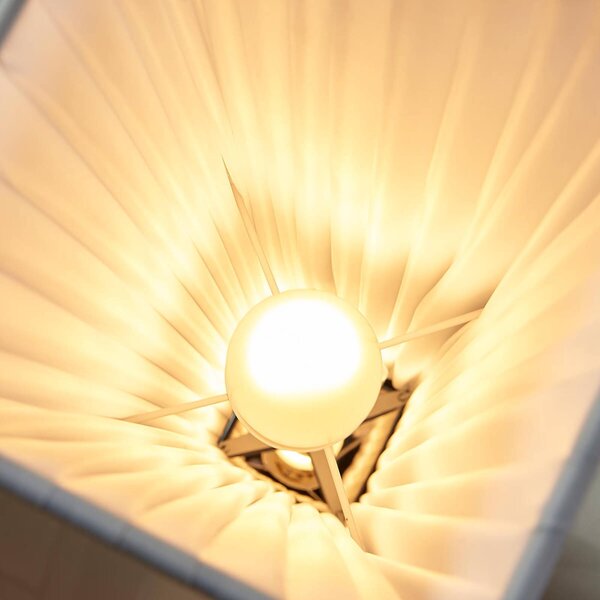 Lampa stojąca Janno Lindby, biały / opal, salon / jadalnia, tkanina / materiał / jedwab, nowoczesny