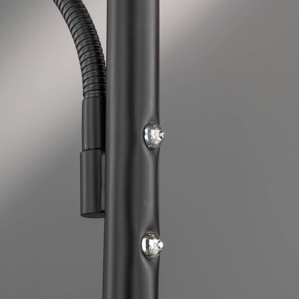 FISCHER & HONSEL Lampa stojąca LED Dent, możliwość ściemniania, czarny, salon / jadalnia, metal, nowoczesny