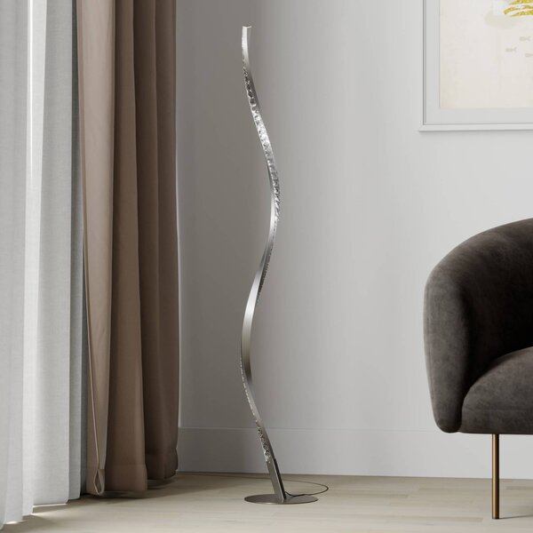 Lampa stojąca LED Criostal Lindby, możliwość ściemniania, aluminiowy / szary / cynkowy, salon / jadalnia, aluminium, nowoczesny