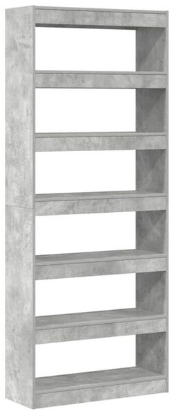 Szafka na książki z półką betonowy szary 80 x 30 x 198 cm